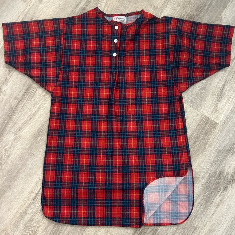 Plaid Women’s Flannel Nightgown Pajamas‎ Sleepshirt